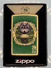 Earth Wolf 2024 Anne Stokes Gold Zippo Lighter NEW 46407 picture