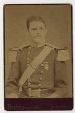 Civil War Era Union Army Officer 1870? Providence RI Photo Frock Jacket Epaulets picture