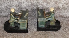 VTG Antique J.B. Hirsch Beethoven Bookends 1932 Painted bronze  On Marble Base picture