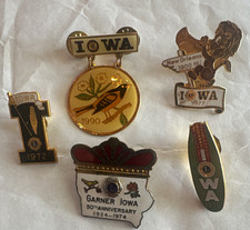 Iowa Lions Club Lot of 5 Pinback/Lapel Pins 1972 1974 1975 1977 1990 Collection  picture