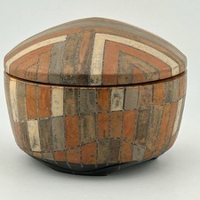 Shamai Gibsh Terra Sigillata Stoneware Lidded Box Israel 2010s Signed 4¼″ Jaffa picture