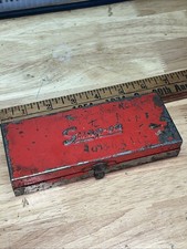Old SNAP-ON - KRA-222 - Metal Socket Box Empty Case Tool Box 6”x 2-1/2” x 1” picture
