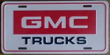 Vintage GMC Novelty License Plate Embossed Metal New Old Stock Trucks #2084 picture