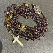 ANTIQUE ART DECO CZECH ITALIAN RELIGIOUS CATHOLIC ROSARY BEADS 1920s picture
