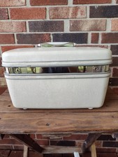 Vintage Samsonite Silhouette White Train Case Makeup Luggage Tray  picture