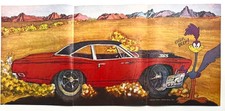 1969 Plymouth Roadrunner Tri-Fold Pull Out Original Poster Magazine 11