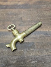 A187- Vintage Brass Barrel Beer Wine Tap Spigot Keg Bung Faucet Valve w/  Key picture