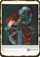 1961 UNITED STATES STEEL USS Vintage Look DECORATIVE METAL SIGN - SANTA CLAUS &  picture
