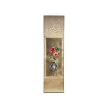 Chinese Red Flower Vase Embroidery Scroll Painting Wall Art ws4778 picture