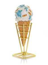 Keren Kopal Ice Cream Cone  Trinket Box Decorated & Austrian Crystals picture