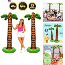 2 Pack Giant Inflatable Palm Trees 6 Ft Tall - Palm Tree Blow Up for Tropical... picture