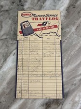 Vintage 1950s Humble Travel Service Log 1953 Texas Gasoline Oil  picture