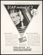 1927 DILL Car Tire Valves & Valve 1 Cap Instead of 2 Garage Decor Vtg PRINT AD picture