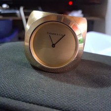 Authentic Tiffany & Co Solid Brass Dice Desk Clock - Executive Paperweight picture
