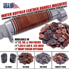 Water Buffalo Leather Knife Handle Washers - Oval - 1.25in - 25, 50, & 100 packs picture