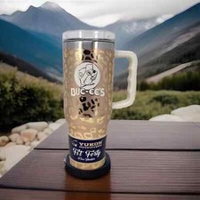 Buc-ee's Yukon Outfitters Gold Leopard Fit Forty Tumbler 40 Oz Cup Mug w/ Straw picture