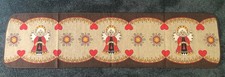 Vintage 70s Christmas Angel Table Runner Folk Art  Burlap W. Germany picture