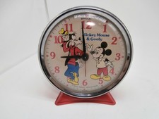 VTG Bradley Disney Mickey Mouse Goofy Hand-Wound Alarm Clock picture