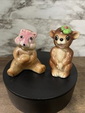 Vintage Japan Anthropomorphic  Bears Chipmunk Sale & Pepper Set picture