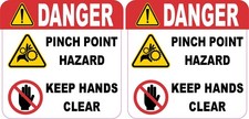 StickerTalk Danger Pinch Point Hazard Safety Warning Vinyl Sticker 3x3 picture
