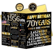 VivaGem 70th Birthday Cards for Women Men, Happy Birthday Gifts for Grandpa Gran picture