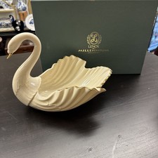 Vintage Large Lenox Millennium Swan - Ivory china with gold trim - 12