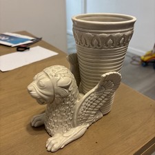 Rare Vintage 1977 Fitz & Floyd Griffin Gryphon Winged Lion Porcelain Planter 7” picture