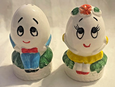 Vintage Japan Mr. & Mrs. Humpty Dumpty Salt & Pepper Shakers - Super Cute picture