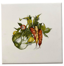 VTG Ceramic Tile Coop Ceramica Imola 1967 Italian Veggie Art 6 in Made in Italy^ picture