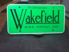 Dealership License Plate Wakefield Buick Pontiac Spartanburg SC Vintage Plastic picture