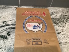 Vintage Hy-vee American’s Bicentennial 1776-1976 Paper Grocery Store Bag 17” picture