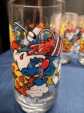 Vintage Clumsy Smurfs Movie Collector Glass 1983 Wallace Berrie  collection 21  picture