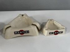 Vintage 1960s Martini Ceramic Ashtray Set of 2 MINT – MDL & Badonviller France picture