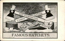 Carrie Nation George Washington Prohibition Anti-Saloon VERY RARE Postcard bhn picture