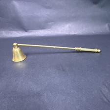 Vintage Brass Hinged Bell Candle Snuffer 9.5 Inch picture
