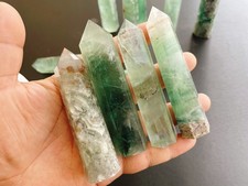 4pcs Natural fluorite quartz obelisk crystal wand point healing 60-90mm picture