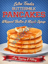 Extra Tender Buttermilk Pancakes  Metal Sign 9