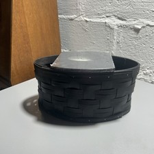 Longaberger 2012 Medium Metropolitan Tissue Basket Black & Lid picture