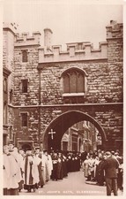 Vintage RPPC St. John's Gate Clerkenwell London Procession Postcard 1943 picture