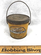 antique peanut butter tin advertising pail St.Laurent's Cream Brand original  picture