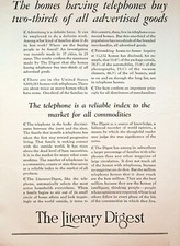 1927 Literary Digest Marketing Homes with Telephones - Vintage Advertisement picture