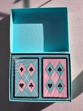 Tiffany & Co. Two Decks Pink/Blue Argyle Playing Cards Set picture
