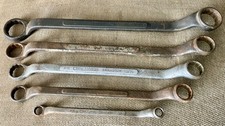 Lot of 5 Vintage Craftsman Offset Box End Wrenches CI - USA - 3/8