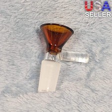14mm Male Amber Red Glass Bowl Replacement Tobacco Herb Water Pipe Piece picture