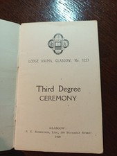 1920 Lodge Anima Glasgow No. 1223 Third Degree Ceremony  Freemasonry masonic/584 picture