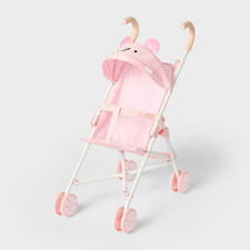 Pink Dot Bear Fold-Up Doll Stroller for 14