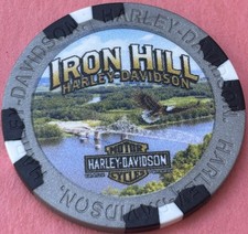 Harley Davidson Wide Print Poker Chip from Iron Hill HD in Waukon, Iowa picture
