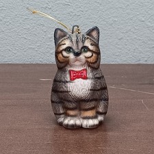 Vintage 1986 Global Art Harvey Knox Kingdom Hand Painted Cat Ornament 3