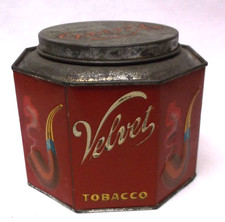 Vintage Velvet Pipe Tobacco 8 Sided Can Empty Spaulding & Merrick picture