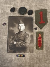 WWI US 1st Infantry Division Trench Mortar Artillery Grouping Patches Pic Discs picture